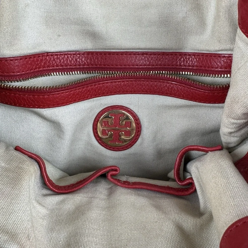 Tory Burch Red Leather Shoulder Bag Tote‎